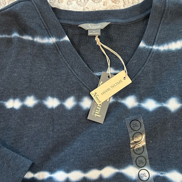 NWT Women’s Size 2X Natural Reflections Blue and White Short Matching Set - Picture 7 of 8